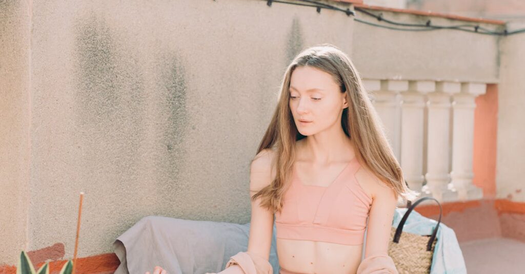 A Woman Sitting on the Floor